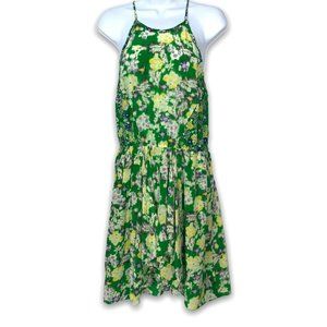 Rebecca Taylor Dress Size 8 100% Silk Green Floral